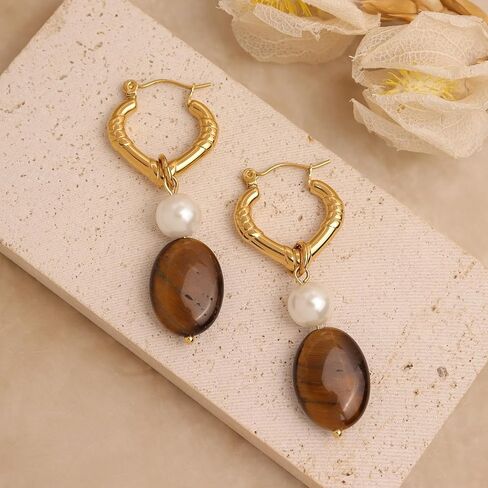 Chunky Gold Rhinestone Dangle Hoop Earrings for Women, Trendy Statement Thick Cubic Zirconia Geometric Drop Huggie Earing Prom Fashion Jewelry Gift in Kuwait