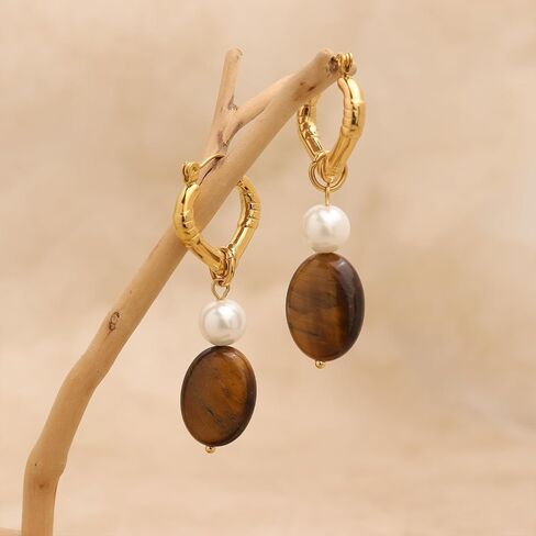Chunky Gold Rhinestone Dangle Hoop Earrings for Women, Trendy Statement Thick Cubic Zirconia Geometric Drop Huggie Earing Prom Fashion Jewelry Gift in Kuwait
