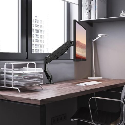 Premium Single Monitor Mount, Single Monitor Arm, Fully Adjustable Gas Spring VESA Monitor Mount, Monitor Stand Desk Mount for Display up to 32 inch LCD Weight Capacity 22lbs, Monitor Arm Mount in Kuwait