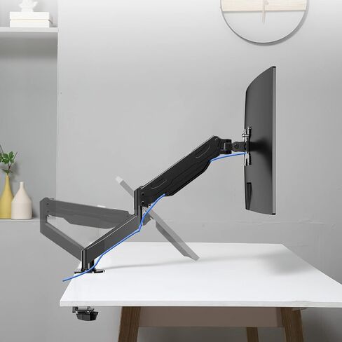 Premium Single Monitor Mount, Single Monitor Arm, Fully Adjustable Gas Spring VESA Monitor Mount, Monitor Stand Desk Mount for Display up to 32 inch LCD Weight Capacity 22lbs, Monitor Arm Mount in Kuwait