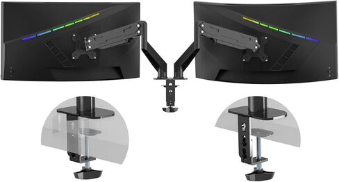 Premium Single Monitor Mount, Single Monitor Arm, Fully Adjustable Gas Spring VESA Monitor Mount, Monitor Stand Desk Mount for Display up to 32 inch LCD Weight Capacity 22lbs, Monitor Arm Mount in Kuwait