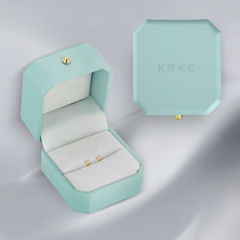 KRKC 0.6-3ct Princess Cut Moissanite Stud Earrings for Women, D Color VVS1 Clarity Lab Created Diamond Solitaire 14K White Gold Hypoallergenic Vermeil S925 Sterling Silver Earrings Women Men in Saudi Arabia