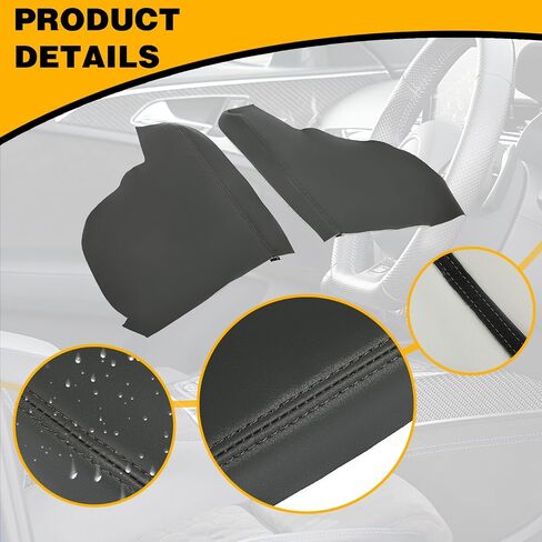 KUAFU Door Panel Armrest Cover Compatible with 2011-2017 Honda Odyssey Front Door Armrest Upholstery Cover PVC Dark Gray-2Pcs in Kuwait
