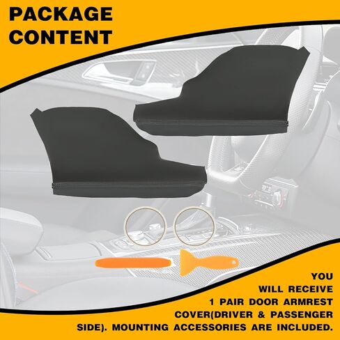 KUAFU Door Panel Armrest Cover Compatible with 2011-2017 Honda Odyssey Front Door Armrest Upholstery Cover PVC Dark Gray-2Pcs in Kuwait