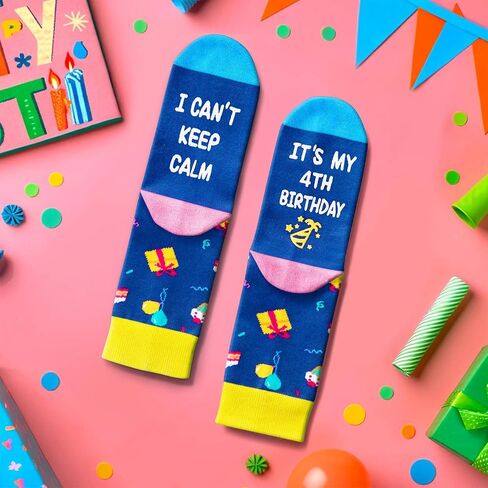 HAPPYPOP 12th Birthday Gifts for Boys - Socks for Kids Age 12, 12 Year Old Tween Boy Girl Gift Ideas, Presents for 12 Year Olds, Birthday Gift Box with Greeting Card in Saudi Arabia