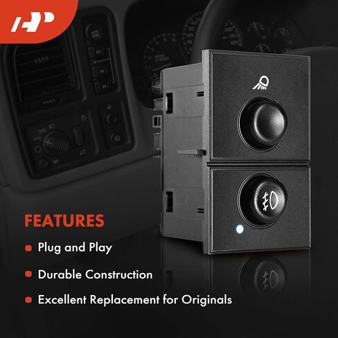 A-Premium Fog Light Switch and Cargo Lamp Switch Compatible with 2003-2006 Chevy Silverado 1500 2500 3500, Tahoe & GMC Sierra 1500 2500 3500, Yukon & Cadillac Escalade in Saudi Arabia