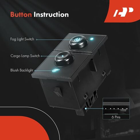 A-Premium Fog Light Switch and Cargo Lamp Switch Compatible with 2003-2006 Chevy Silverado 1500 2500 3500, Tahoe & GMC Sierra 1500 2500 3500, Yukon & Cadillac Escalade in Saudi Arabia