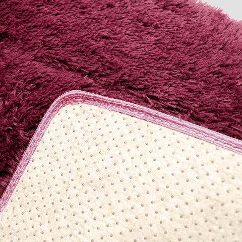 Lifup Area Rug for Living Room, Indoor Shag Fuzzy Carpets, Fluffy Faux Fur Rugs, Non-Slip High Pile Shaggy Carpets, Ultra Soft Plush Rugs for Bedroom Home Decor Burgundy 2x3 Feet in Kuwait