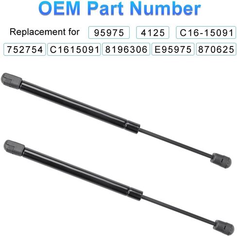 13 بوصة 25 رطل/111N رفع عالمي يدعم صدمات الدعامات الغازية لغطاء العربة Leer الجزء العلوي للنوافذ الخلفية الرفع الهيدروليكي دعم غطاء الشاحنة، استبدال الدعامات المظلة لـ 4125 C1615091 in Kuwait