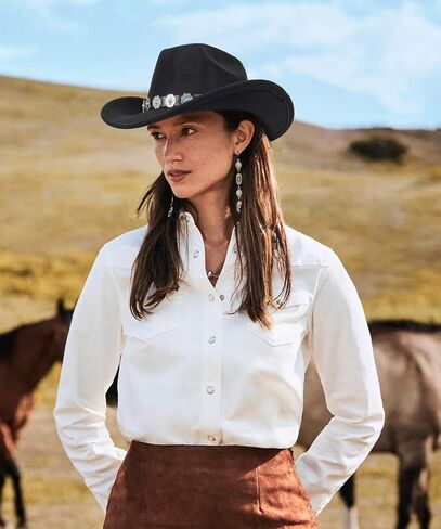 Western Cowboy Hat for Men and Women – Classic Western Style with Adjustable Fit, Vintage Leather Trim in Kuwait