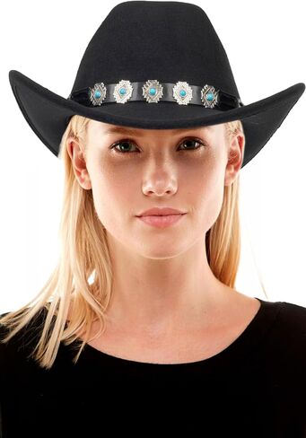 Western Cowboy Hat for Men and Women – Classic Western Style with Adjustable Fit, Vintage Leather Trim in Kuwait