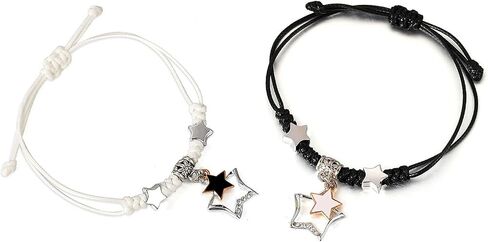 GIGB PBDK Couple Matching Star Bracelet, Adjustable Drawstring Friendship Bestie Woven Rope Bracelet, Handmade Anniversary Valentine's Day Jewelry Gift in Kuwait