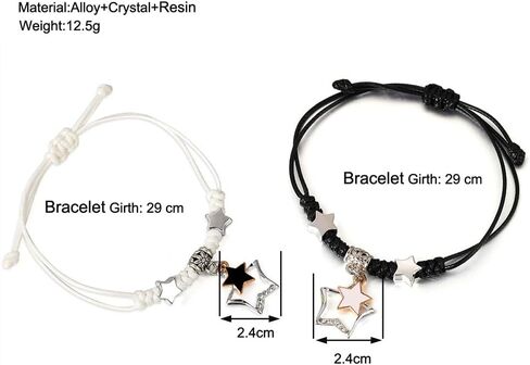 GIGB PBDK Couple Matching Star Bracelet, Adjustable Drawstring Friendship Bestie Woven Rope Bracelet, Handmade Anniversary Valentine's Day Jewelry Gift in Kuwait