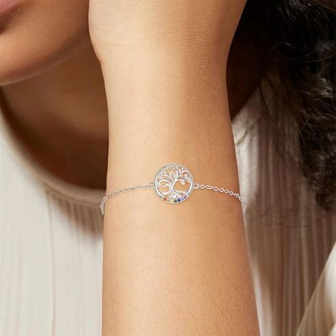Dreamboat Sterling Silver Tree of Life Bracelet for Women 7 Chakra Bracelet Adjustable Bracelet Spiritual Tree Jewelry Gifts in Kuwait