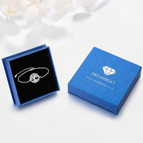 Dreamboat Sterling Silver Tree of Life Bracelet for Women 7 Chakra Bracelet Adjustable Bracelet Spiritual Tree Jewelry Gifts in Kuwait