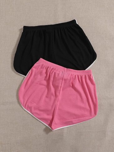 Milumia Women's 2 Pack Knot Workout Dolphin Shorts High Waisted Casual Lounge Gym Biker Shorts in Saudi Arabia