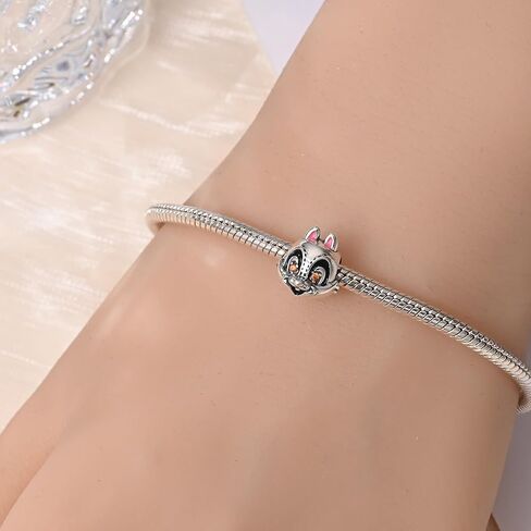 Pets Animals Sterling Silver Charms for Charm Bracelet for Women 5A Cubic Zirconia Dangle Pendant Bracelet Bead in Saudi Arabia