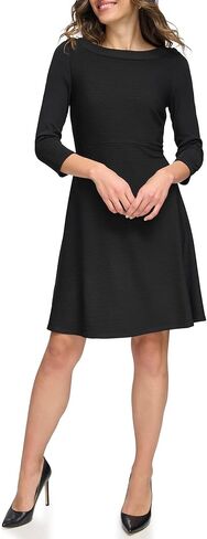Tommy Hilfiger Women's 3/4 Sleeve Silky Rib Knit Boat Neck Dress in Saudi Arabia