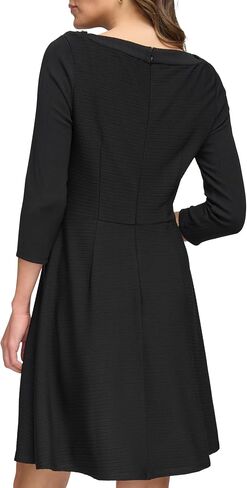 Tommy Hilfiger Women's 3/4 Sleeve Silky Rib Knit Boat Neck Dress in Saudi Arabia