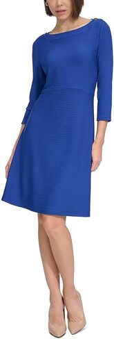 Tommy Hilfiger Women's 3/4 Sleeve Silky Rib Knit Boat Neck Dress in Saudi Arabia