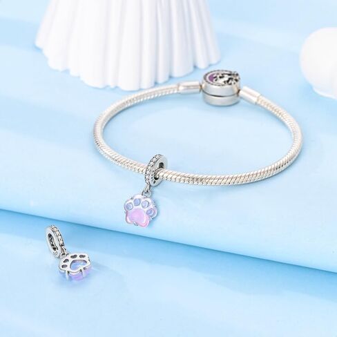 Pets Animals Sterling Silver Charms for Charm Bracelet for Women 5A Cubic Zirconia Dangle Pendant Bracelet Bead in Saudi Arabia