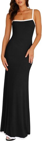 PRETTYGARDEN Women's Bodycon Spaghetti Strap Maxi Dresses 2025 Summer Resort Wear Sleeveless Long Beach Dress in Saudi Arabia
