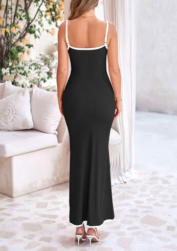 PRETTYGARDEN Women's Bodycon Spaghetti Strap Maxi Dresses 2025 Summer Resort Wear Sleeveless Long Beach Dress in Saudi Arabia