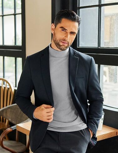 COOFANDY Mens Mock Neck Shirts Fleece Long Sleeve Tops Basic Pullover T-Shirts in Kuwait