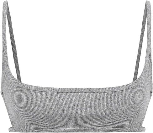Verdusa Women's Cut Out Backless Square Neck Spaghetti Strap Ribbed Mini Bra Cropped Cami Top in Kuwait