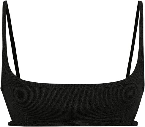 Verdusa Women's Cut Out Backless Square Neck Spaghetti Strap Ribbed Mini Bra Cropped Cami Top in Kuwait