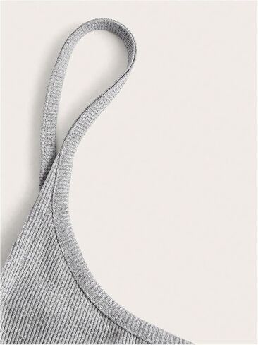 Verdusa Women's Cut Out Backless Square Neck Spaghetti Strap Ribbed Mini Bra Cropped Cami Top in Kuwait
