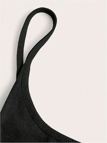 Verdusa Women's Cut Out Backless Square Neck Spaghetti Strap Ribbed Mini Bra Cropped Cami Top in Kuwait
