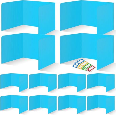 12 Pcs Desk Dividers for Students Classroom Plastic Privacy Folders Colored Test Dividers for Students Desks Trifold Privacy Panel Partitions for School Teacher Supplies(Multicolor) in Kuwait