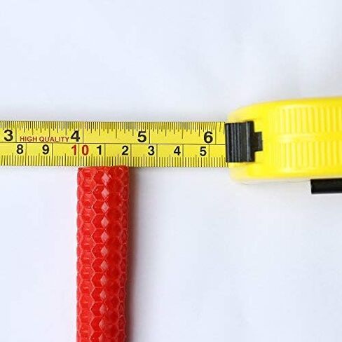 شموع مستدقة مصنوعة يدويًا من شمع العسل بنسبة 100% (أحمر كرزي) - زوج بدون دخان مقاس 8 بوصات - رائحة عسل طبيعية خفية - تصميم أنيق على شكل قرص العسل من شركة Galanta & Co. in Saudi Arabia