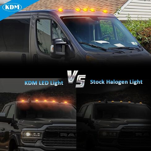 KDM Clear Lens Housing with White Led Bulb Cab Roof Top Marker Lights assembly Fit for 2014-2023 Dodge ram ProMaster 1500 1500 2500 3500 Pick up Truck Van，Mounted Running Clearance Lamp,5Pcs Pack in Kuwait