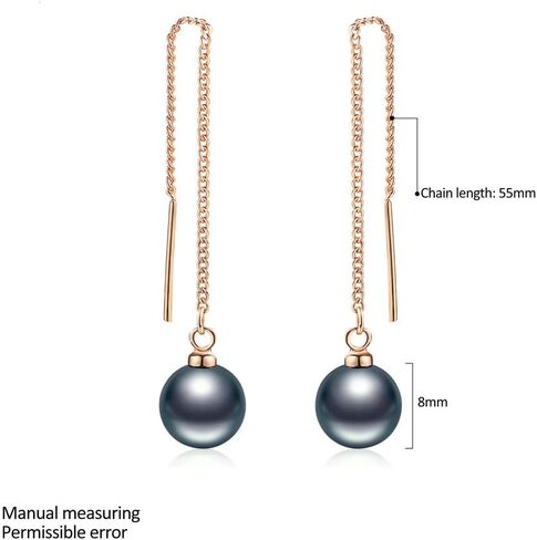 Crystal Earrings for Women - Chandelier Earrings - Black Pearl Earrings - Purple Crystal Earrings in Saudi Arabia