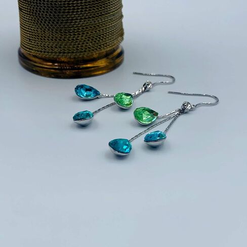 Crystal Earrings for Women - Chandelier Earrings - Black Pearl Earrings - Purple Crystal Earrings in Saudi Arabia