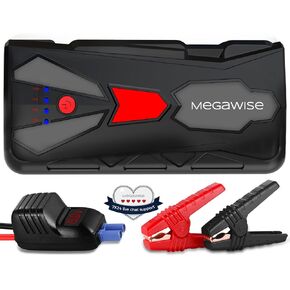 MEGAWISE 1500A Peak 16800mAh Car Battery Jump Starter Booster (up to 7L Gas or 5L Diesel Engines), 12V Portable Power with Dual USB Outputs & Flashlight 2023 Upgraded Extremely Safe