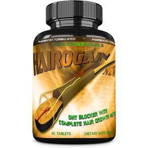 MINANATURALS HAIROGAIN DHT Blocker. Support Hair Growth. 10000 mcg Biotin, Collagen & Hair Vitamins Added. Help Decrease Hair Loss and Baldness. 60 Tablets in Saudi Arabia