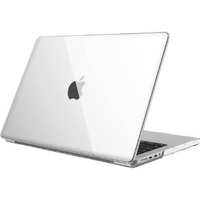 حافظة Fintie لجهاز MacBook Pro 14 بوصة A2992 A2918 A2779 A2442 (إصدار 2023 2022 2021) - غطاء حماية صلب سهل التركيب لجهاز MacBook Pro 14 بوصة M3/M2/M1 Pro/Max مع معرف اللمس، شفاف كريستالي