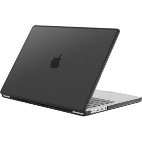 for MacBook Pro 16 Inch 2023 2022 2021 (M3 A2991 /M2 A2780 /M1 A2485), Translucent Hard Shell Cases Shockproof Cover for MacBook Pro 16" -Black