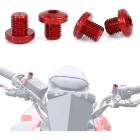 مسامير سدادات ثقب مرآة Xitomer 2 زوج M10x1.25 مناسبة لـ FZ07 MT07/ MT-09، Grom 125/ CRF250L، Vulcan S Z800، GSX-S 750/ SV650 وما إلى ذلك، ألومنيوم CNC (أحمر)