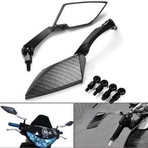 Universal Carbon Fiber Color Fit Bolts Motorcycle Housing Diamond Blade Style Side Rearview Mirrors For Harley Davidson Cruiser Chopper Suzuki Honda Kawasaki BMW Scooter Vesp Moped