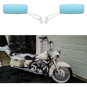 Chrome Oval Shape Motorcycle Mirrors,Upgrade Rearview Motorcycle Mirrors Compatible with Harley Road King Softail Street Glide Electra Dyna And More