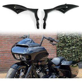 Black Motorcycle Sportster Mirrors for Harley Road King Street Electra Glide Road Glide Dyna Softail Rearview 1982-2018 2019 2020