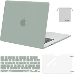 MOSISO Compatible with MacBook Air 15 inch Case 2023 2024 Release M3 A3114 M2 A2941 with Liquid Retina Display&Touch ID, Plastic Hard Shell&Keyboard Cover&Screen Protector&Storage Bag, Crystal Clear