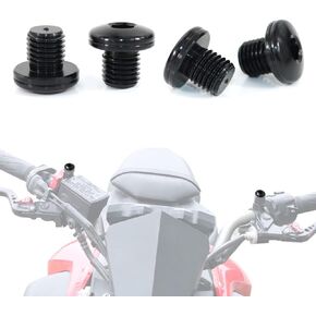 Xitomer Mirror Hole Plugs Screws 2 pair M10x1.25 Fit for FZ07 MT07/ MT-09, Grom 125/ CRF250L, Vulcan S Z800, GSX-S 750/ SV650 and so on, Aluminum CNC (Red)