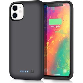 VOOE Battery Case for iPhone 11, Upgraded 6800mAh Extended Rechargeable Charging Case Protective Portable Battery Pack for iPhone 11 External Charging Cover 6.1 inch Smart Case - Black