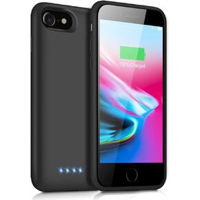 Battery Case for iPhone 8/7/6s/6/SE(2020), 6000mAh Portable Rechargeable Charger Case for iPhone 6s/6 Extended Battery Pack for iPhone 8/7/SE(2020) Protective Charging Case (4.7 inch) -Black