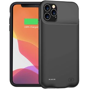 Battery Case for iPhone 11 Pro Max, Enhanced 10000mAh Ultra Thin Portable Protective Smart Charging Case Compatible with iPhone 11 Pro Max (6.5 inch) Rechargeable Extended Battery Charger Case (Black)